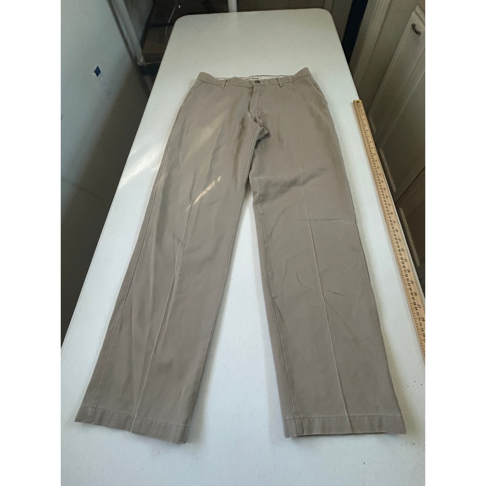 Lee‎ Mens No Iron Khaki Chino Pants Flat Front Casual Dress Size 32x32